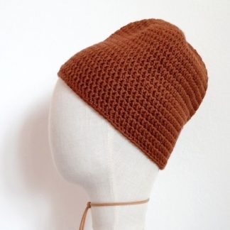 braune Merinowollhaube MARIA